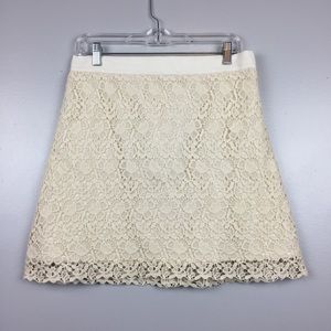 LOFT Crochet Cream Colored Skirt | 8